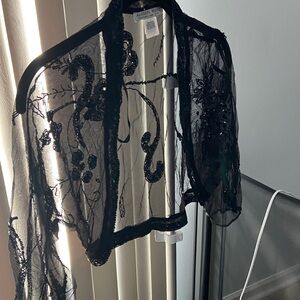 Alberto Makali Black Sheer Embroidered Jacket